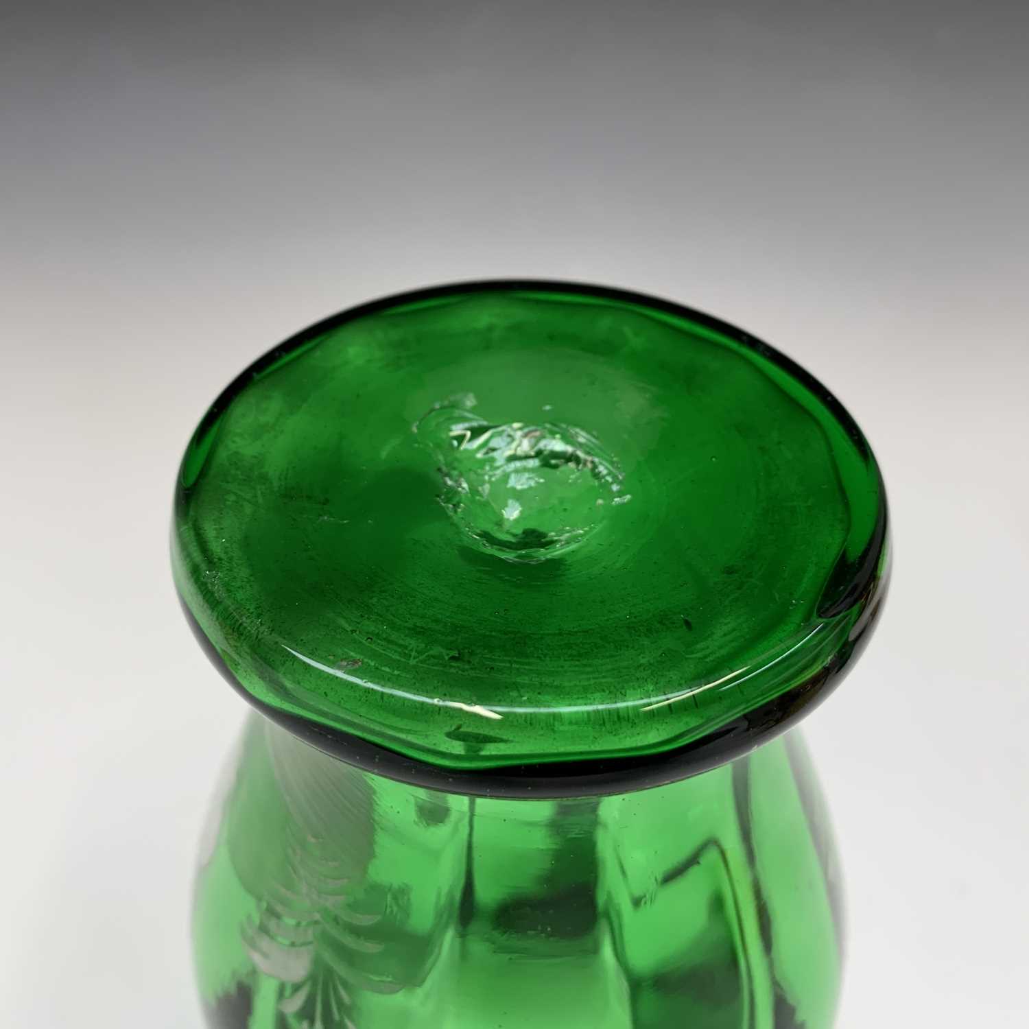 A Mary Gregory green glass jug, late 19th century, enamelled with a figure, height 17cm, together - Image 20 of 20