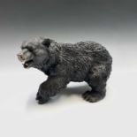 A Continental Bronze figure of a bear, mid 20th century, with well detailed fur and modelled on