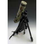 A Kowa TSN 823 spotting scope, with canvas cover, tripod and backpack.Condition report: No bloom,