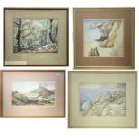 Four watercolours by Edward Wigley.