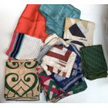 Silk scarves and others. Four Jaeger, four Jaqumar and three other scarves in one lot.