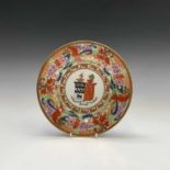A Barr, Flight and Barr Worcester armorial plate, the ornate polychrome and gilt border with
