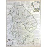 Map, handcolouredEmanuel BOWEN (1694-1767) An accurate map of Lincolnshire. Divided into its