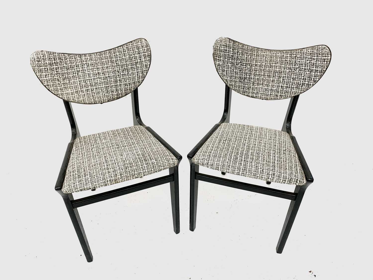A pair of 1950's black painted butterfly back chairs. - Image 3 of 3
