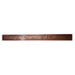 Railwayana, A large railway locomotive cast metal nameplate, "Glasgow Chamber of Commerce", from a