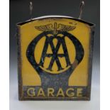 An illuminated AA Garage sign. Height 72cm overall.Condition report: This sign seems to have been