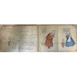 An Edwardian book of hand-drawn and written children's nursery rhymes in which the characters are