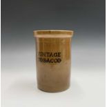 An Ogden's "Vintage Tobacco" Jar, brown glazed, the base printed 'On Loan From Ogden's of