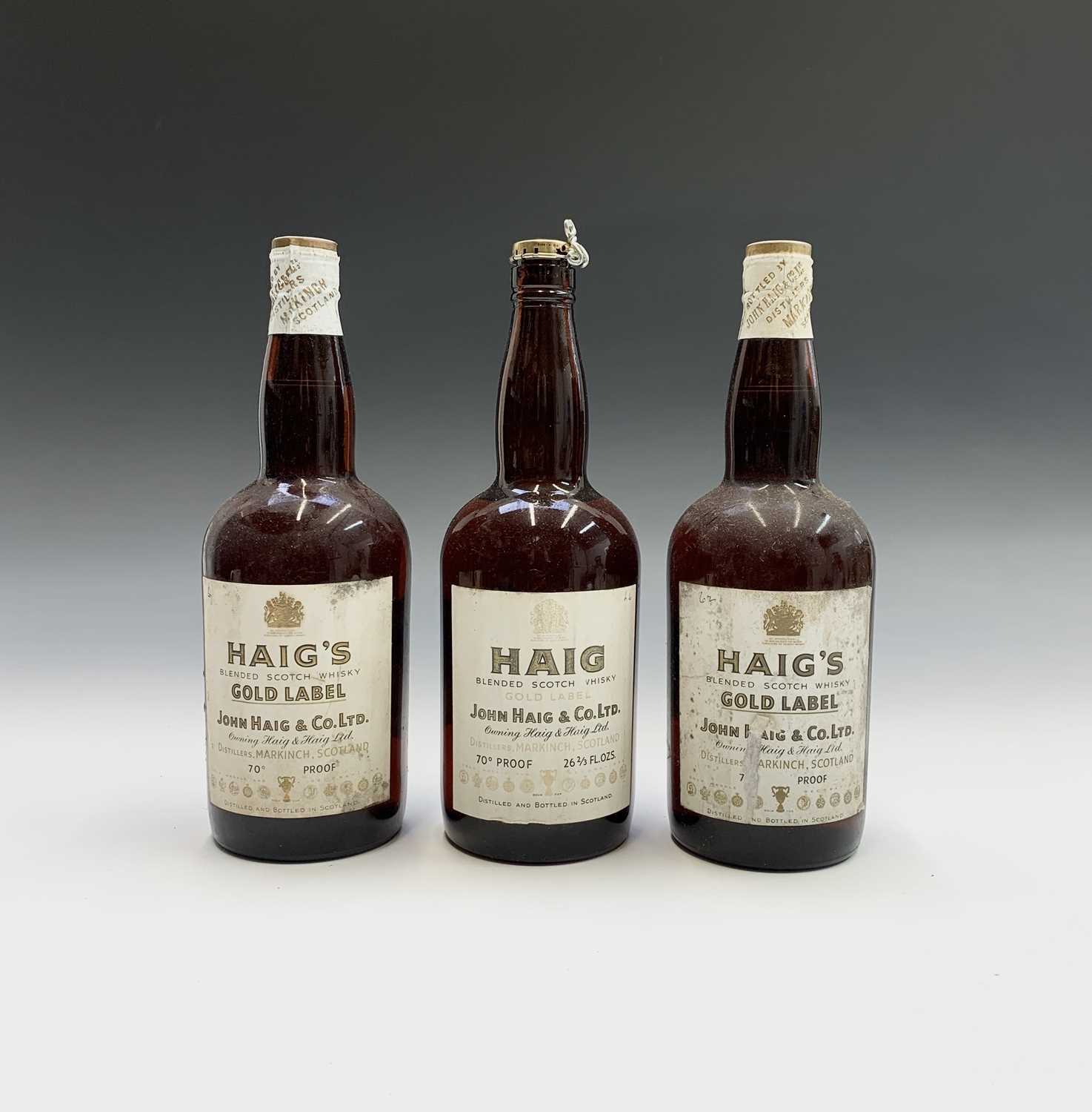 Three bottles of John Haig & Co Gold Label Scotch Whisky (3).Condition report: One bottle has had - Image 2 of 5