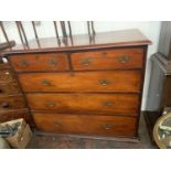 A mahogany chest of drawers, 19th century, with two short and three long graduated drawers, height