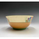 A Clarice Cliff for Newport Pottery 'Crocus' pattern bowl. Height 9cm, width 20.5cm.Condition