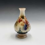 A Royal Worcester vase, painted with autumnal foliage, printed marks with date code for 1908,