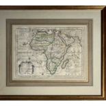 Chiquet L'AMERIQUE map 1719 17 x 22cm sight size together with his L'AFRIQUE