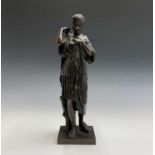 A 20th century bronze figure of a classical female. Height 38.5cm.Condition report: Very small