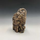 A Paula Humphries (Polperro) pottery owl, impressed marks to base. Height 29cm