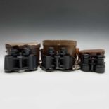 A pair of binoculars by Wray of London 'Wraylite' 8 x 30 serial no. 36339, in leather case, together