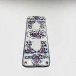 A Copeland Spode finger plate, with blue and white printed and coloured decoration. 23cm x 8cm.