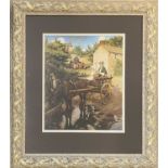 A framed print 'The Drinking Trough' by Stanhope Forbes, 40 x 33cm