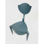 An Andre Dubreuil style painted steel 'Paris' chair, from a design made in 1988, with blue finish,