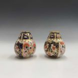 A pair of Royal Crown Derby vases in the Imari palette, printed marks and painted numerals 1454 D