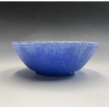 A Ruskin glazed bowl, impressed marks and dated 1927. Height 8cm, diameter 20.5cm.