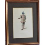 After M. SandsA set of three coloured prints from la Commedia dell'Arte depicting 'Arlechino' and '