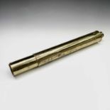 A brass marine single draw telescope, engraved A Dobbie , Glasgow, length 50cm (unextended).