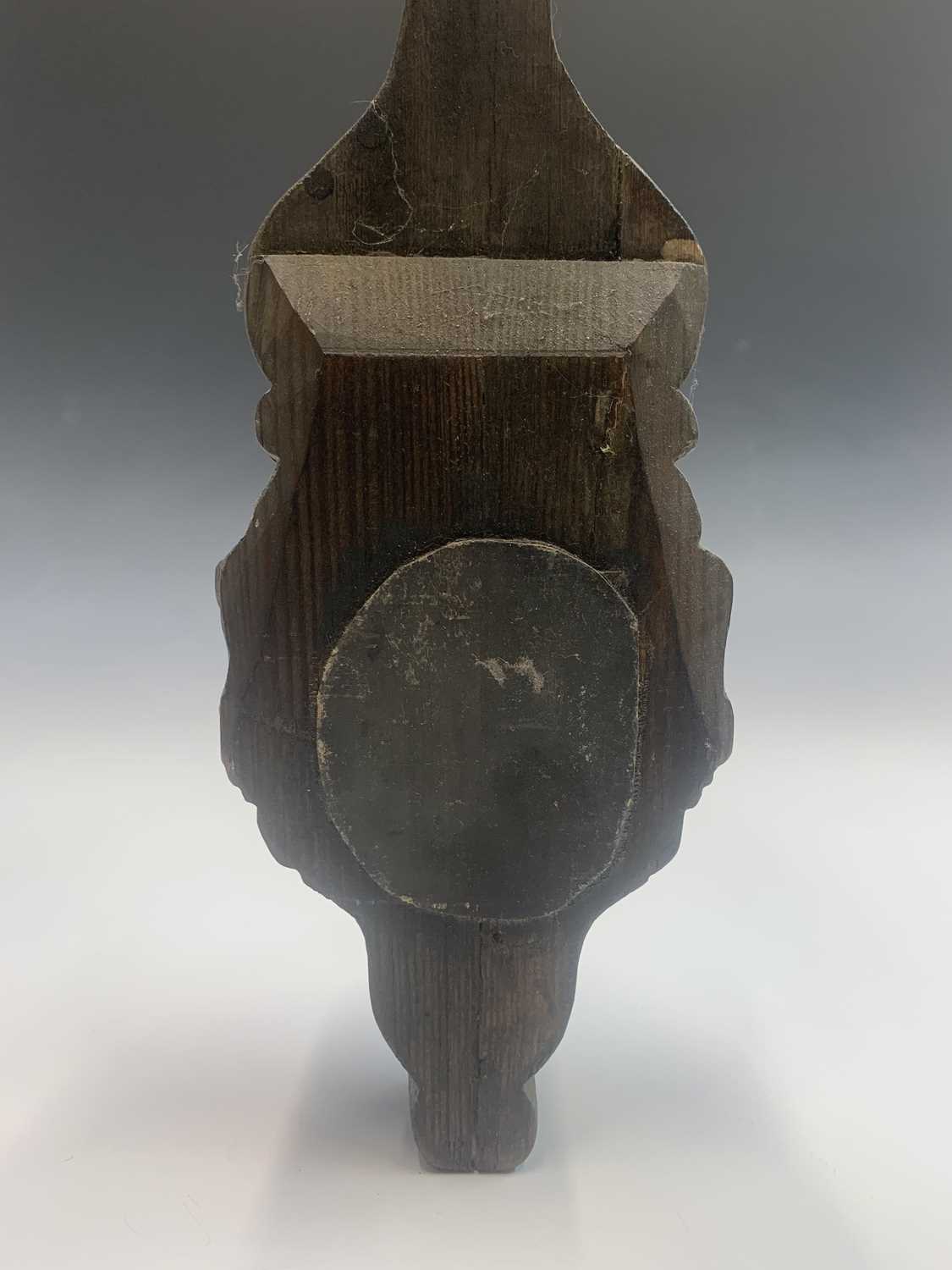 A William III style walnut mercury stick barometer, circa 1900, the brass scale bears signature H. - Image 4 of 9