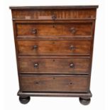 An unusual late George III mahogany small chest or cabinet, perhaps Gillows, the rectangular top