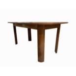 Attributed to Gordon Russell, A mahogany and boxwood line inlaid dining table, mid-century, with