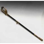 A Royal Naval Volunteer Reserve Officers sword, the fullered blade stamped London Made, with