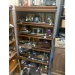 A Globe Wernicke oak sectional bookcase, with five glazed doors, height 178cm, width 86.5cm.