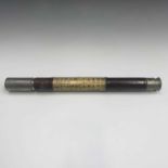 A Negretti & Zambra, London, single draw nickel plated Naval telescope, leather covered and inset
