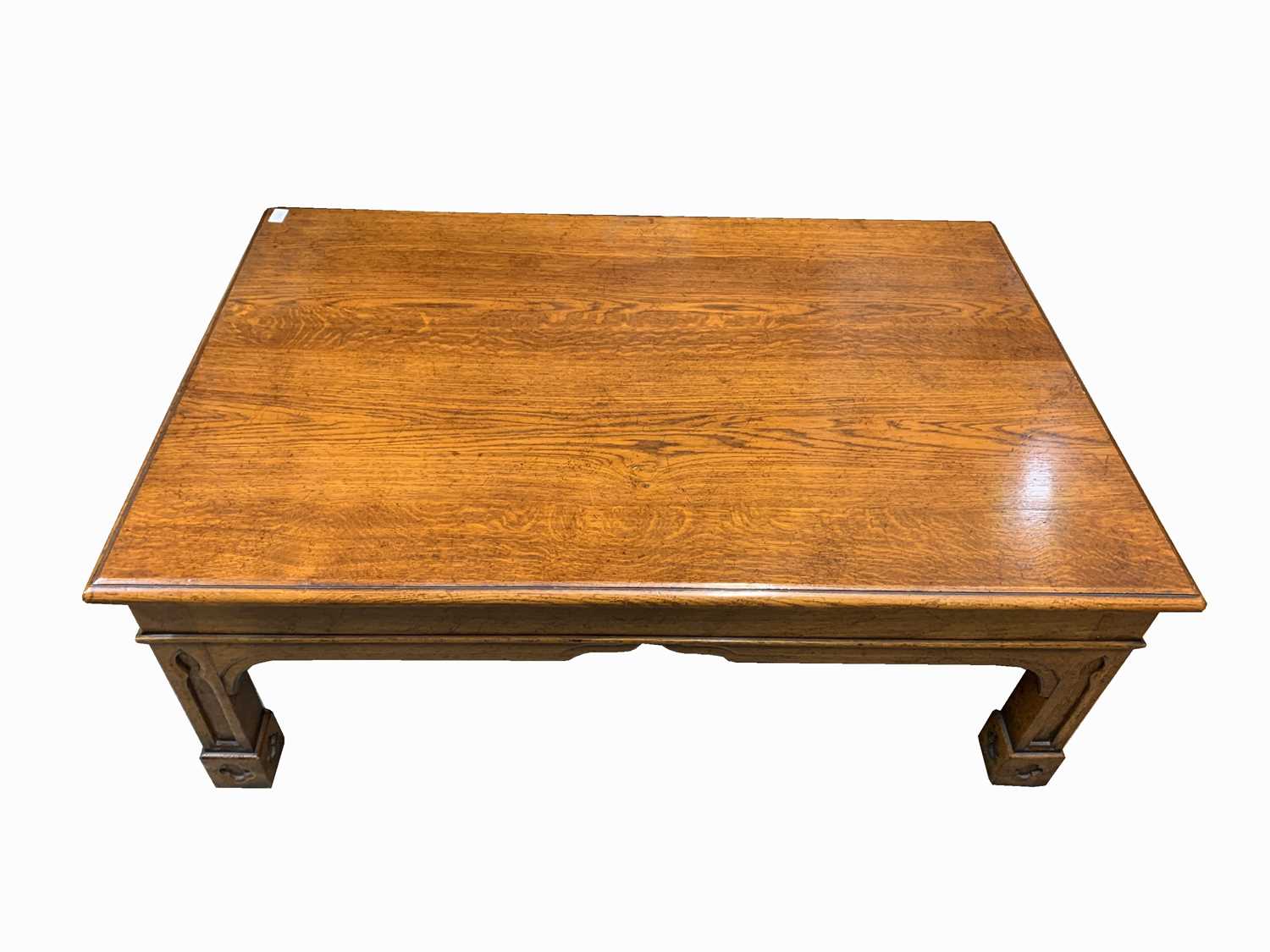 A Pugin design oak coffee table, 20th century, height 46cm, length 122cm, width 81cm.Condition - Image 2 of 4