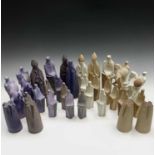 A studio pottery chess set. Height of pieces 23.5cm diminishing.