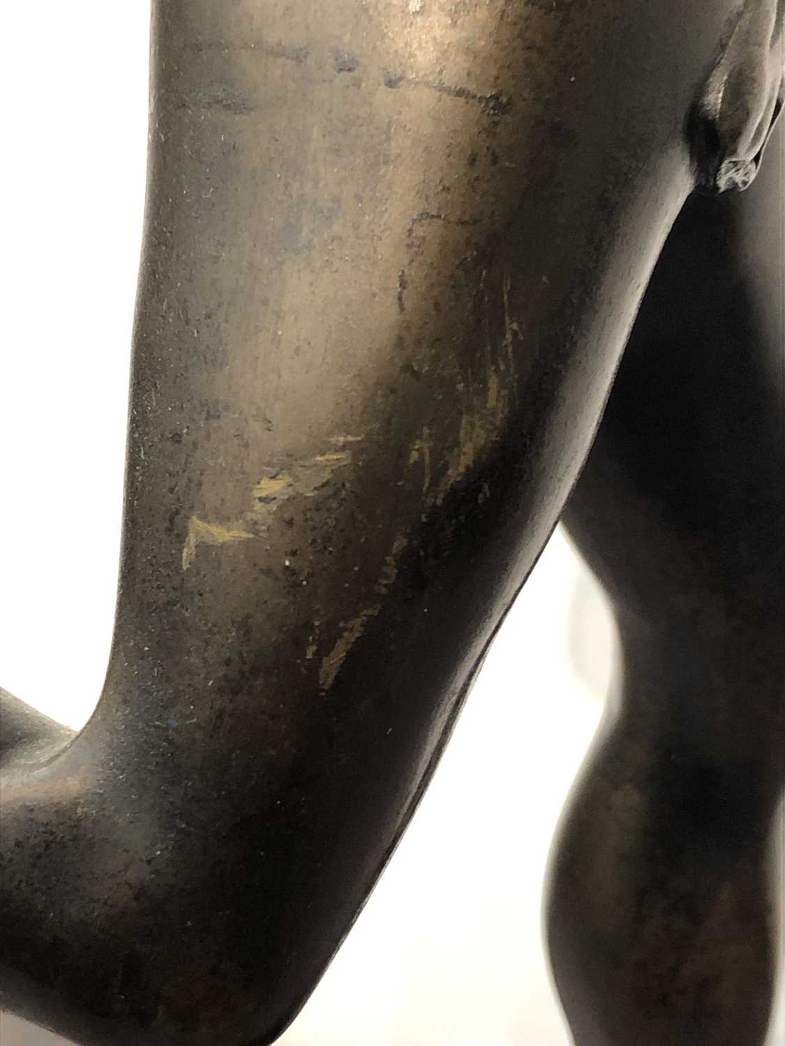 An early 20th century bronze figure of Mercury supported by a zephyr, after Gimbologna, on - Image 5 of 12
