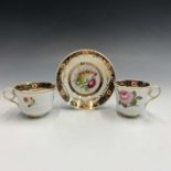 A Spode porcelain trio, circa 1815, with botanical painted and gilt decoration, pattern number 2789,
