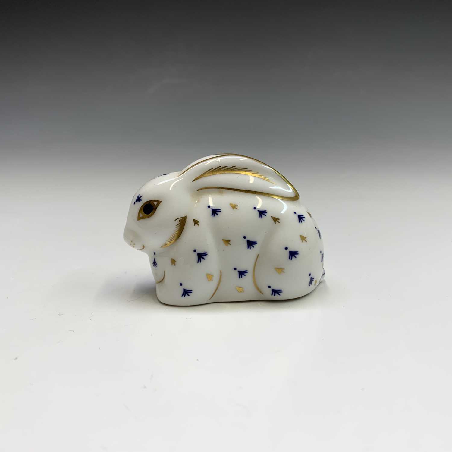 Four Royal Crown Derby paperweights - 'Meadow Rabbit', one other rabbit, 'Derby Doormouse' and 'Bank - Image 2 of 7