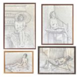 Denis ABRAHAM (1920-2020)Four life drawings