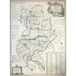 Map, handcolouredEmanuel BOWEN (1694-1767)An Accurate Map of Bedford divided into its Hundreds c.