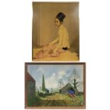 Two mid century prints: After Sir Gerald KELLY Saw Ohn Nyun Princess of BurmaColour print60 x 47.5cm