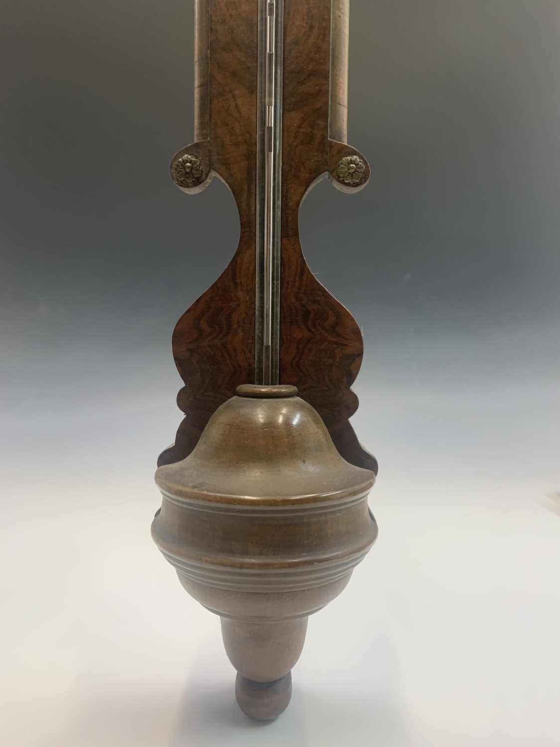 A William III style walnut mercury stick barometer, circa 1900, the brass scale bears signature H. - Image 9 of 9