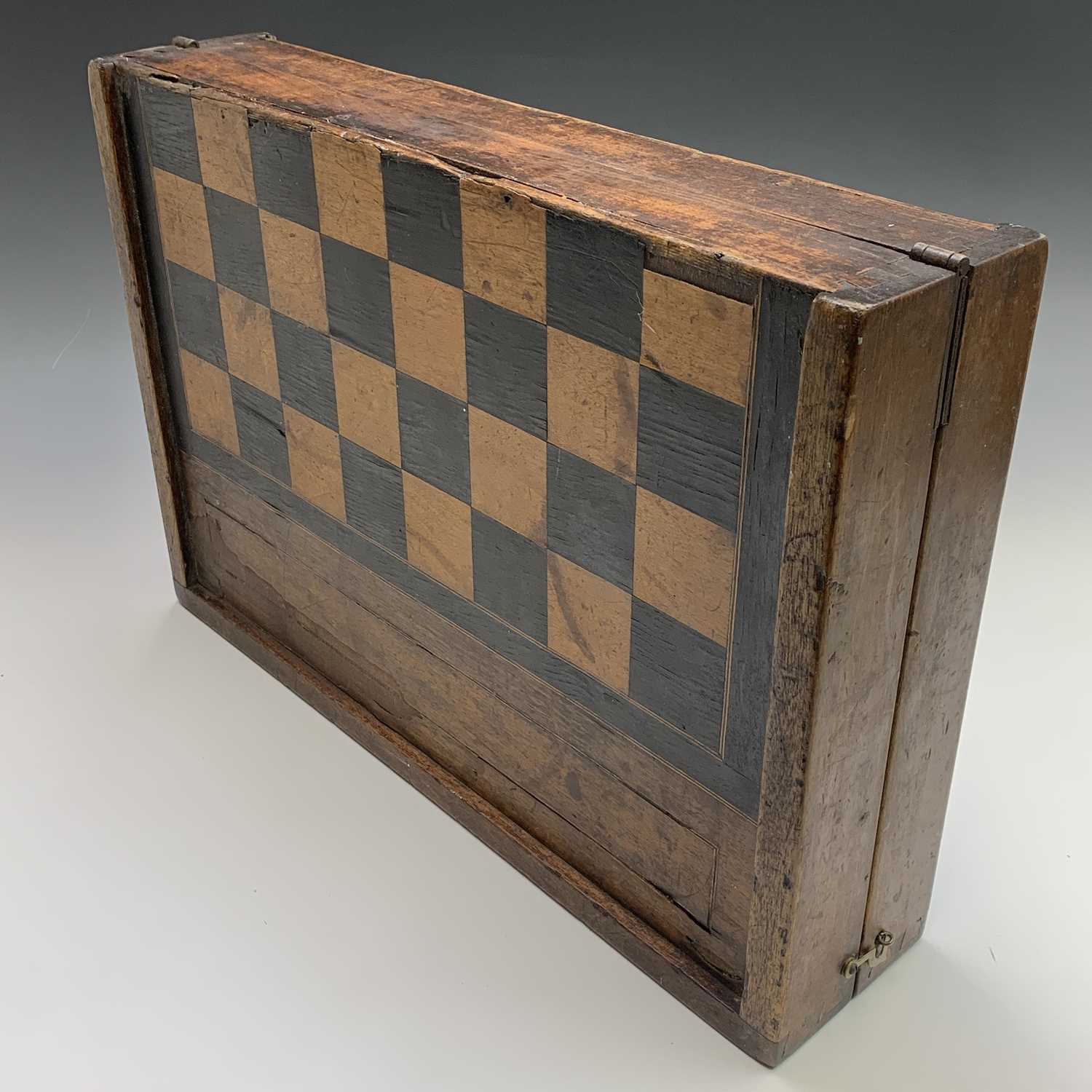 A 19th century mahogany large format mahogany and inlaid folding chess board, total size 53cm X 72cm - Image 4 of 4