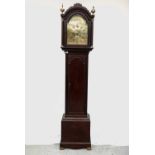 A George lll mahogany longcase clock, signed Charles Read, Helstone, with an arched brass dial,