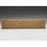 An Otto Holzapfel wooden cigar mould, no.2092. Height 6cm, width 56cm x depth 11cm.