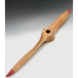 A laminated wood Sensenich Corp twin blade propeller, stamped P/N 22048 model No 276-17 serial No