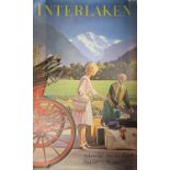 An Interlaken travel poster designed/photographed by Fredo Meyer-Henn c. 1960102 x 64 cm