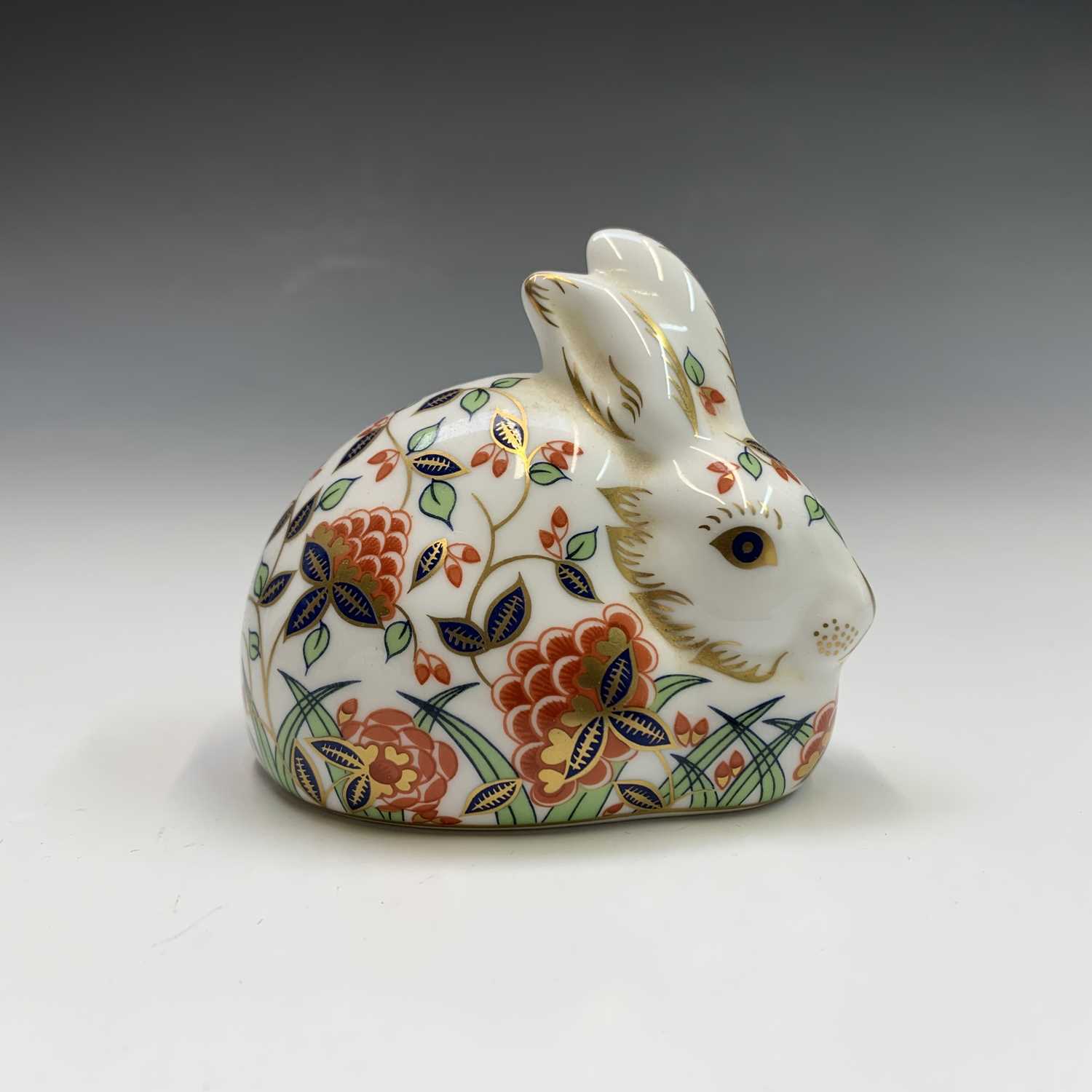 Four Royal Crown Derby paperweights - 'Meadow Rabbit', one other rabbit, 'Derby Doormouse' and 'Bank - Image 3 of 7