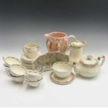 A Susie Cooper 'Tiger Lily' pattern tea set, six place settings comprising six cups (one