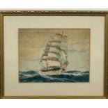 Clipper in the Roaring Forties, a watercolour signed R. Hillman and dated '33 22 x 28cm, together